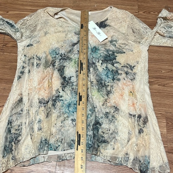 BRITTANY Black Women's Hippie Floral/Lace Tunic Top Unique Lovely Size 3… - Picture 8 of 8